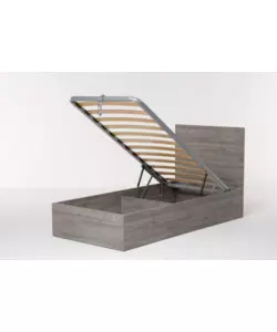 LETTO SINGOLO CONTENITORE "HI BOX" ROVERE GRIGIO 90X190 CM